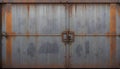 Rustic Metal Grunge Garage Door, Generative AI