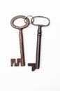 Rustic Metal Keys. Antique Lock Openers Royalty Free Stock Photo