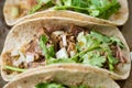 Rustic mexican american pork carnitas taco