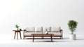 Minimalistic Japanese Style 3d Render Of Sofa And Table