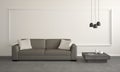 Rustic modern living room with sofa - illustration