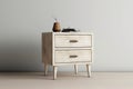 Rustic Modern Nightstand: White-washed Wood with Distressed Finish for Farmhouse Elegance