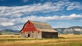 rustic montana barn Royalty Free Stock Photo