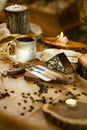 Rustic Mosaic Cake and Coffee Presentation