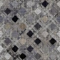 Rustic mottled charcoal grey abstract french linen texture background. Worn neutral old vintage cloth printed fabric Royalty Free Stock Photo