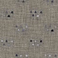 Rustic mottled charcoal grey french linen woven texture background. Worn neutral old vintage cloth printed fabric