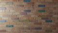 Rustic multicolored brick wall texture background. Royalty Free Stock Photo