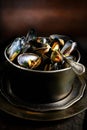 Rustic Mussels Royalty Free Stock Photo