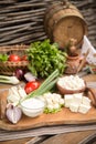 Rustic Natural Dairy Products Royalty Free Stock Photo