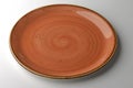 Rustic ocher plate isolated on white background Royalty Free Stock Photo