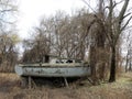 Rustic Old boat with trees Royalty Free Stock Photo