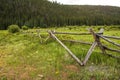 Rustic Old Fence and Wildflowers in the Mountains of Colorado Royalty Free Stock Photo