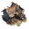 Rustic Old House: Hyper-detailed 3d Image For Game Art