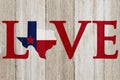 A rustic old Love Texas message Royalty Free Stock Photo