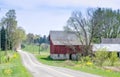 Rustic old red barn in Michigan USA Royalty Free Stock Photo