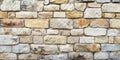 Rustic old stone wall background with uneven, time-worn bricks and natural earthy tones. Royalty Free Stock Photo