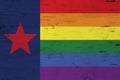 A rustic old Texas pride flag on weathered wood Royalty Free Stock Photo