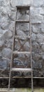 Rustic old usage metal ladder contruction
