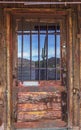 Rustic and weathered old wooden western Door