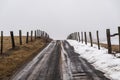 One Lane Gravel Road with Snow - West Virginia Royalty Free Stock Photo