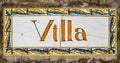 Ornate Painted Villa Sign