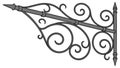 Rustic Ornate Wrought Iron Wall Mount Decor, vector design Generative AI Royalty Free Stock Photo