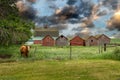 Rustic out buildings in Huxley Alberta Canada Royalty Free Stock Photo