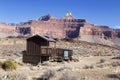 Rustic Outdoor Wooden Outhouse Shelter on South Kaibab Hiking Trail Royalty Free Stock Photo