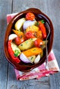 Rustic oven baked vegetables Royalty Free Stock Photo