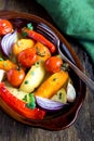 Rustic oven baked vegetables Royalty Free Stock Photo