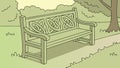 Rustic Park Bench with Intricate Celtic Knot Design in Nature Vector, vector design Generative AI Royalty Free Stock Photo