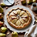 a rustic pear galette with a fragrant cardamom infused filling nestled.