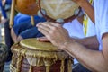 Rustic percussion instrument called atabaque