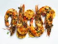 Rustic piri-piri grilled prawn Royalty Free Stock Photo