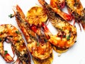 Rustic piri-piri grilled prawn Royalty Free Stock Photo