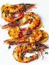 Rustic piri-piri grilled prawn Royalty Free Stock Photo