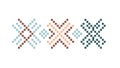 Rustic Pixel Art Cross Stitch Patterns Set, vector design Generative AI Royalty Free Stock Photo