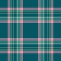 Rustic plaid tartan fabric, dreamy texture background seamless. Sparse pattern textile vector check in teal and pastel colors