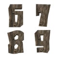 Rustic plank alphabet - digits 6-9