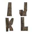 Rustic plank alphabet - letters I-L