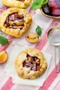 Rustic plum tart pie galette Royalty Free Stock Photo