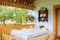 Rustic Polish rural home porch detail Royalty Free Stock Photo