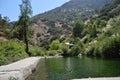 artificial lagoon water rocks nature santiago chile arrayan