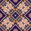 Rustic provence floral pattern background. Boho whimsical french swatch for repeat tile. Country cottage vintage quilt