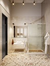 Rustic Provence Loft Bathroom Shower WC Room