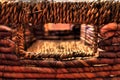 Rustic rattan box Royalty Free Stock Photo