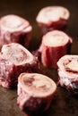 Rustic raw uncooked beef bone marrow Royalty Free Stock Photo