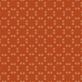 Rustic red series Simple modest floral fabric pattern with white yellow flowers on an orange red background
