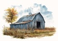 Rustic Remnants: An Abandoned Iowa Landscape in October Royalty Free Stock Photo