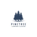 Rustic Retro Vintage Evergreen, Pines, Spruce, Cedar trees logo design inspiration